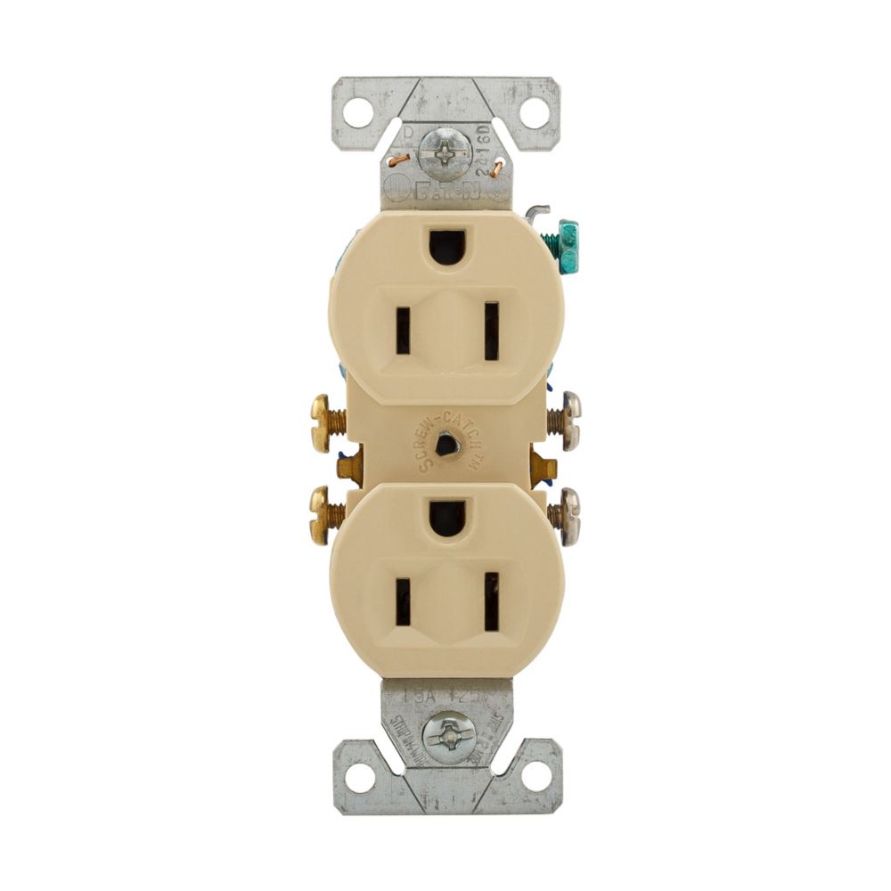 CONTACTO DUPLEX 2P 3H 15A 127V MARFIL