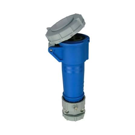 CONTACTO PIN 2P3H 20A 250VCA AZUL ARROW