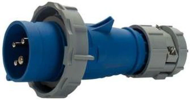 CLAVIJA 3P 4H 250V A PRUEBA DE AGUA AZUL