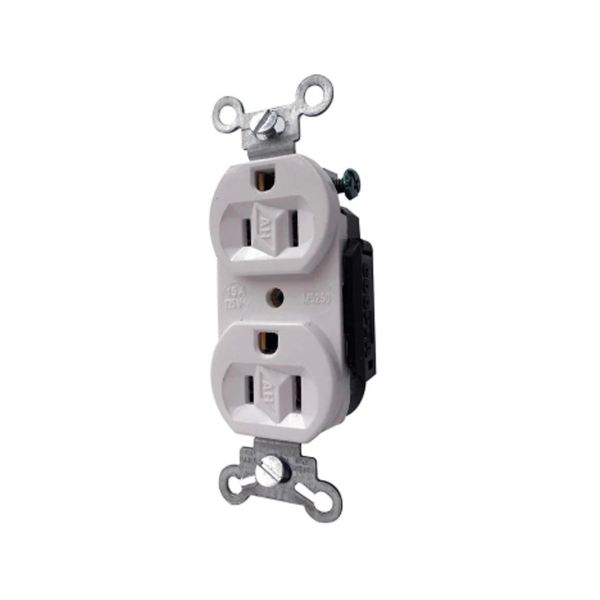 CONTACTO DUPLEX 2P 3H 15A 125V BLANCO