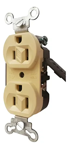 CONTACTO DUPLEX 2P 3H 15A 125V MARFIL