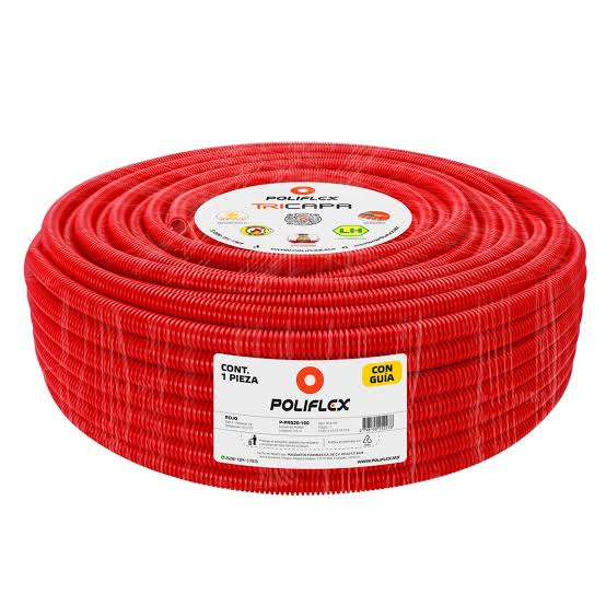 POLIFLEX ROJO RESIDENCIAL 1/2" 100MTS