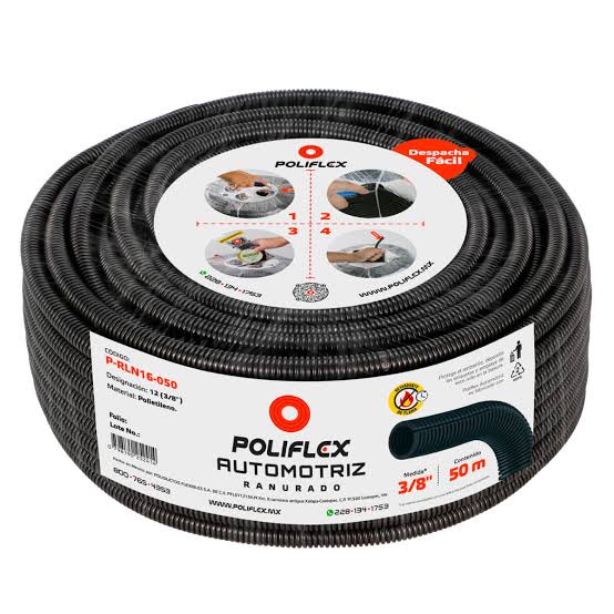 POLIFLEX NEGRO AUTOMOTRIZ DE 3/8"  MTR